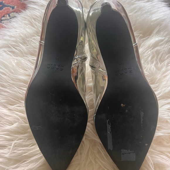 Zara Metallic Silvver Booties size 38 - Picture 5 of 5
